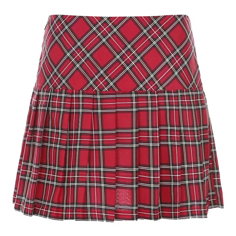 Vintage 90S Red Plaid Y2K Mini Pleated Women Skirt Summer High Waisted Korean E-Girl Striped Short Skirts
Vintage 90S Red Plaid Y2K Mini Pleated Women Skirt Summer High Waisted Korean E-Girl Striped Short Skirts
