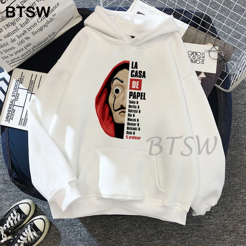 Толстовки Унисекс La Casa De Papel, модные худи для мужчин и женщин, для ТВ-шоу, бумажного дома, худи, Новинка 
Толстовки Унисекс La Casa De Papel, модные худи для мужчин и женщин, для ТВ-шоу, бумажного дома, худи, Новинка