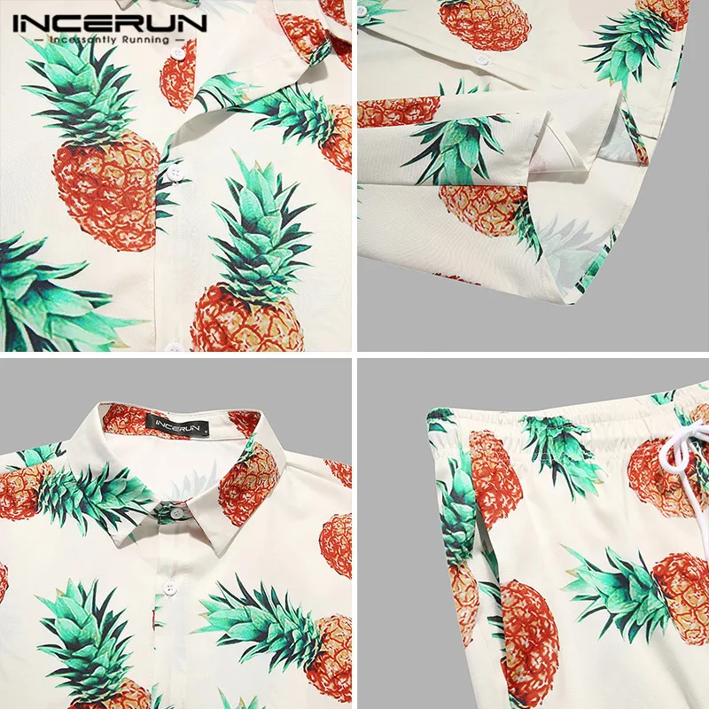 Men Sets Fruit Printing Summer Fashion Lapel Short Sleeve Shirts Beach Shorts Breathable Men Hawaiian Sets 2 Pieces INCERUN
Men Sets Fruit Printing Summer Fashion Lapel Short Sleeve Shirts Beach Shorts Breathable Men Hawaiian Sets 2 Pieces INCERUN