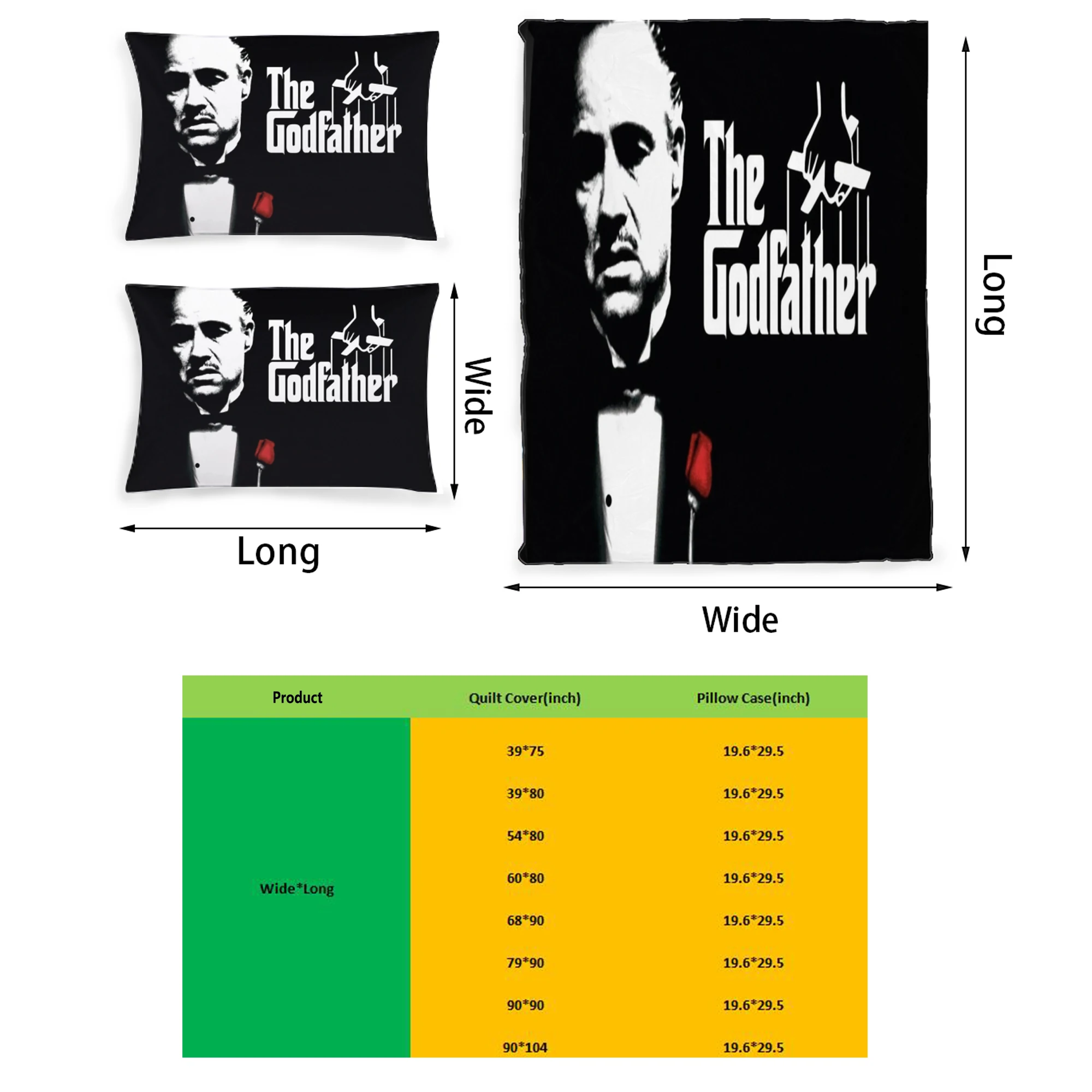 The Godfather Graphic Printed Home Bedding Set Printing Polyester Quilt Cover Set 3 Pieces Quilt Cover Pillow Cover Set
The Godfather Graphic Printed Home Bedding Set Printing Polyester Quilt Cover Set 3 Pieces Quilt Cover Pillow Cover Set