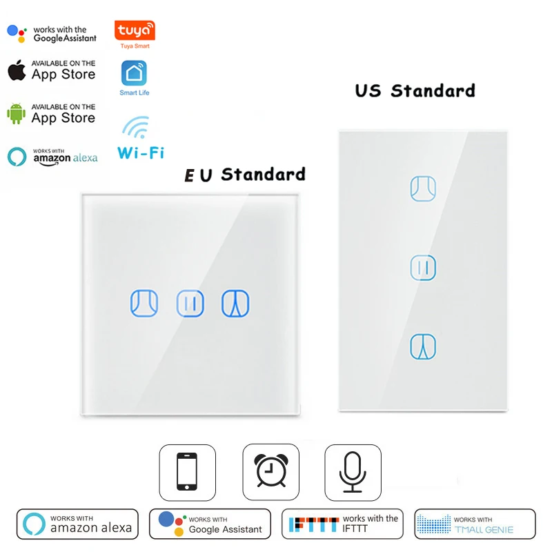 US/EU Standard Tuya Smart Life WiFi Curtain Switch For Roller Shutter For Smart Home With Google Home Alexa Voice Control
US/EU Standard Tuya Smart Life WiFi Curtain Switch For Roller Shutter For Smart Home With Google Home Alexa Voice Control