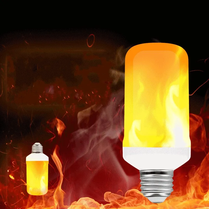 

2020 New LED Dynamic Flame Effect Fire Light Bulb E27 B22 E14 LED Corn Bulb Creative Flickering Emulation 5W 12W LED Lamp Light