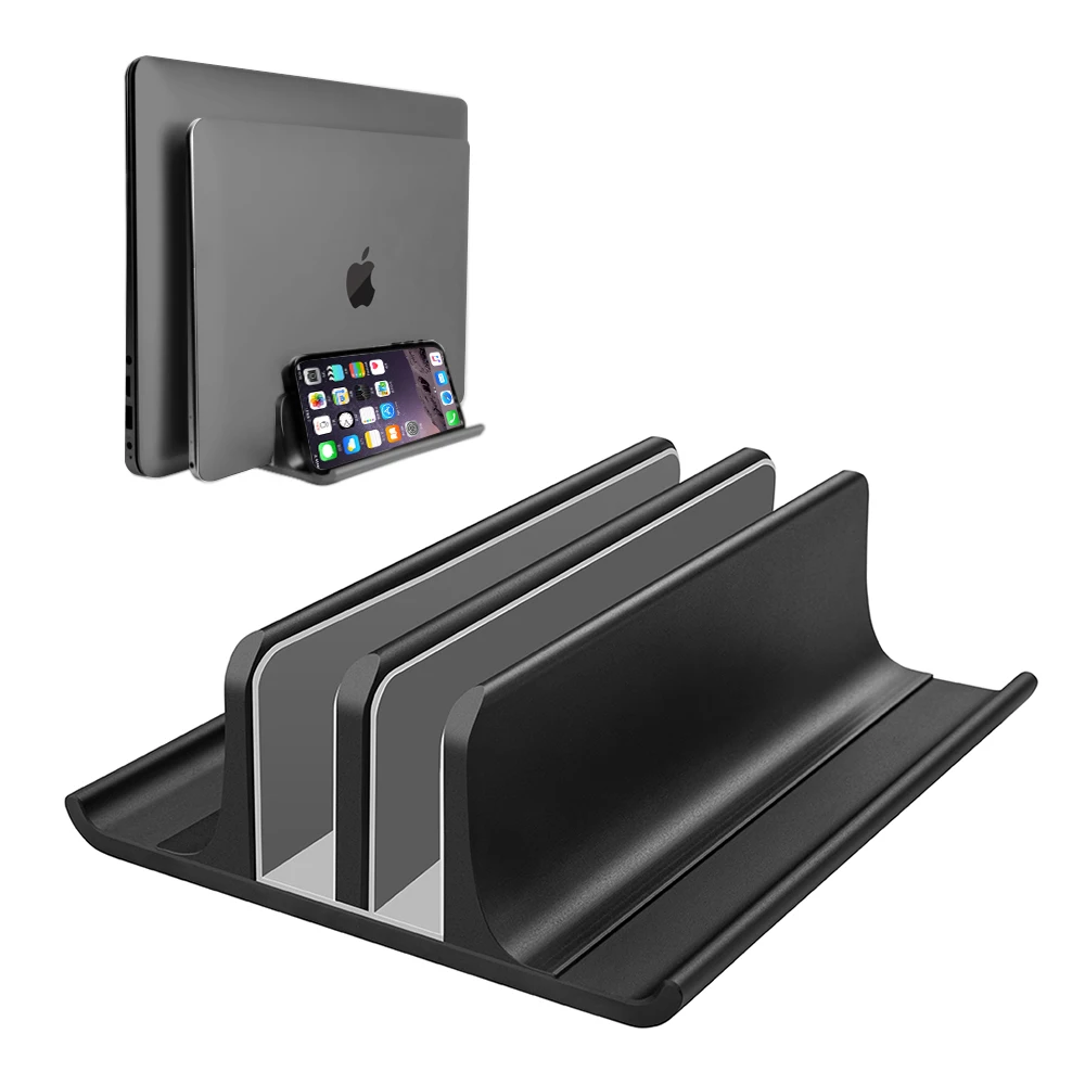 Metal Adjustable Vertical Laptop Stand 2 Slot Aluminum Desktop Dual Holder Up to 17.3 Inches
Metal Adjustable Vertical Laptop Stand 2 Slot Aluminum Desktop Dual Holder Up to 17.3 Inches