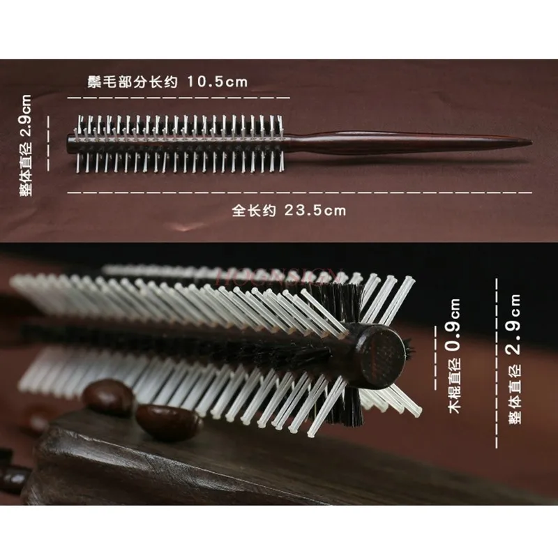 

round hair comb Small Pig Mane Rolling Comb Bangs Short Hair Volume Professional Round Hairbrush Hairdressing Supplies Combs