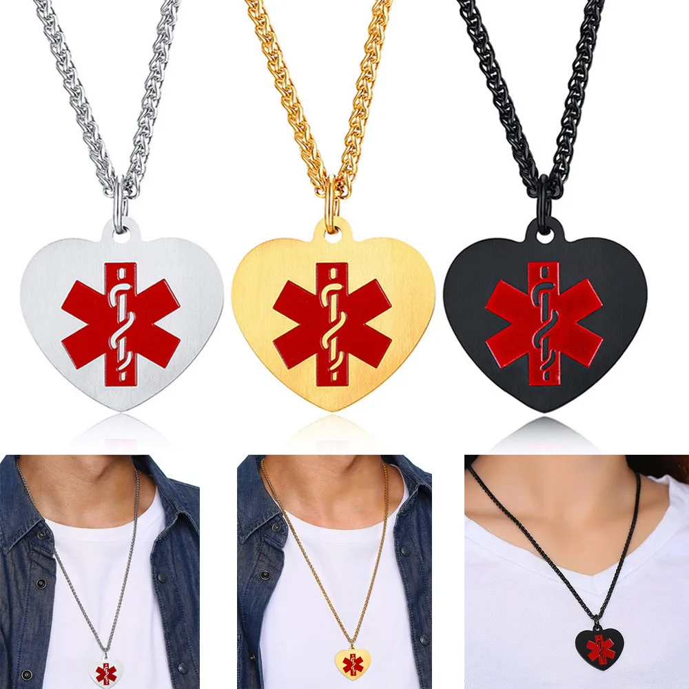 Simple Stainless Steel Medical Logo Pendant Necklace for Unisex Heart Charm Medical ID Alert Necklaces for Women
Simple Stainless Steel Medical Logo Pendant Necklace for Unisex Heart Charm Medical ID Alert Necklaces for Women