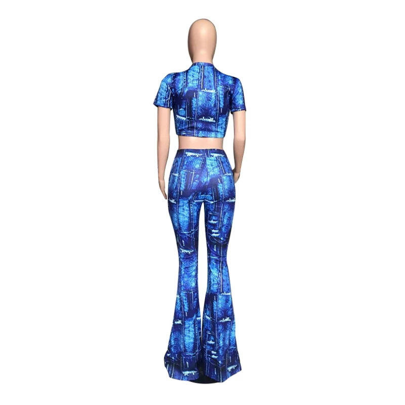 Short Sleeve Crop Top Flare Pants Matching Sets Sexy Casual Outfits For Women 2021 Summer Printing Two Piece Set Sweat Suit
Short Sleeve Crop Top Flare Pants Matching Sets Sexy Casual Outfits For Women 2021 Summer Printing Two Piece Set Sweat Suit