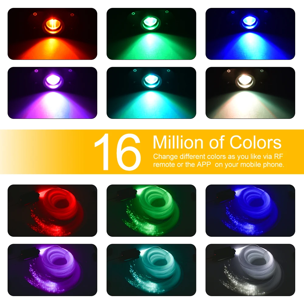 12W Bluetooth App Control RGBW LED Fiber Optic ceiling lights kit-0.75mm*400pcs*4m cable
12W Bluetooth App Control RGBW LED Fiber Optic ceiling lights kit-0.75mm*400pcs*4m cable
