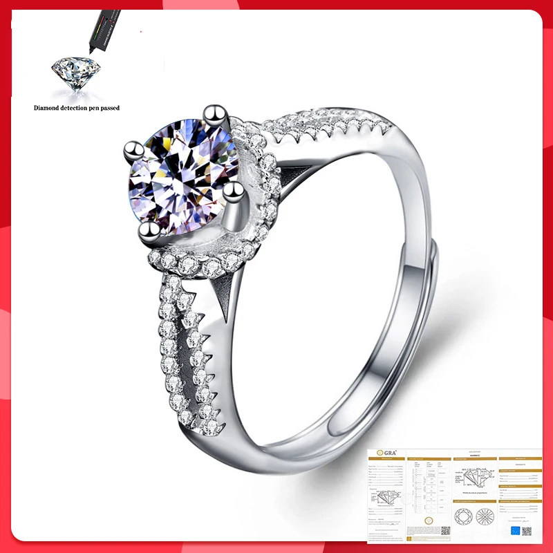 1ct 2ct 3ct Moissanite Ring Round Brilliant Cut Diamond Test Passed Moissanite Diamond Solitaire Rings for Women
1ct 2ct 3ct Moissanite Ring Round Brilliant Cut Diamond Test Passed Moissanite Diamond Solitaire Rings for Women