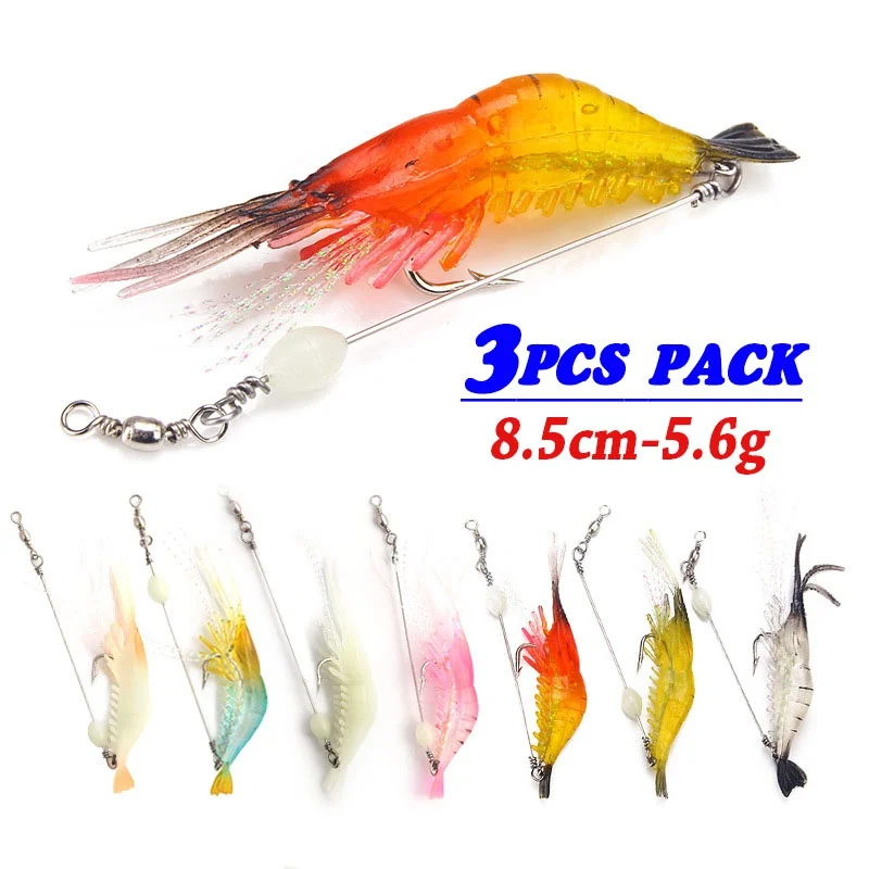 3PCS Simulation Shrimp Soft Fishing Lures Artificial Silicone Fake Bait Lure Sinking Swimbait Fishing Tackle 8.5cm-5.6g
3PCS Simulation Shrimp Soft Fishing Lures Artificial Silicone Fake Bait Lure Sinking Swimbait Fishing Tackle 8.5cm-5.6g