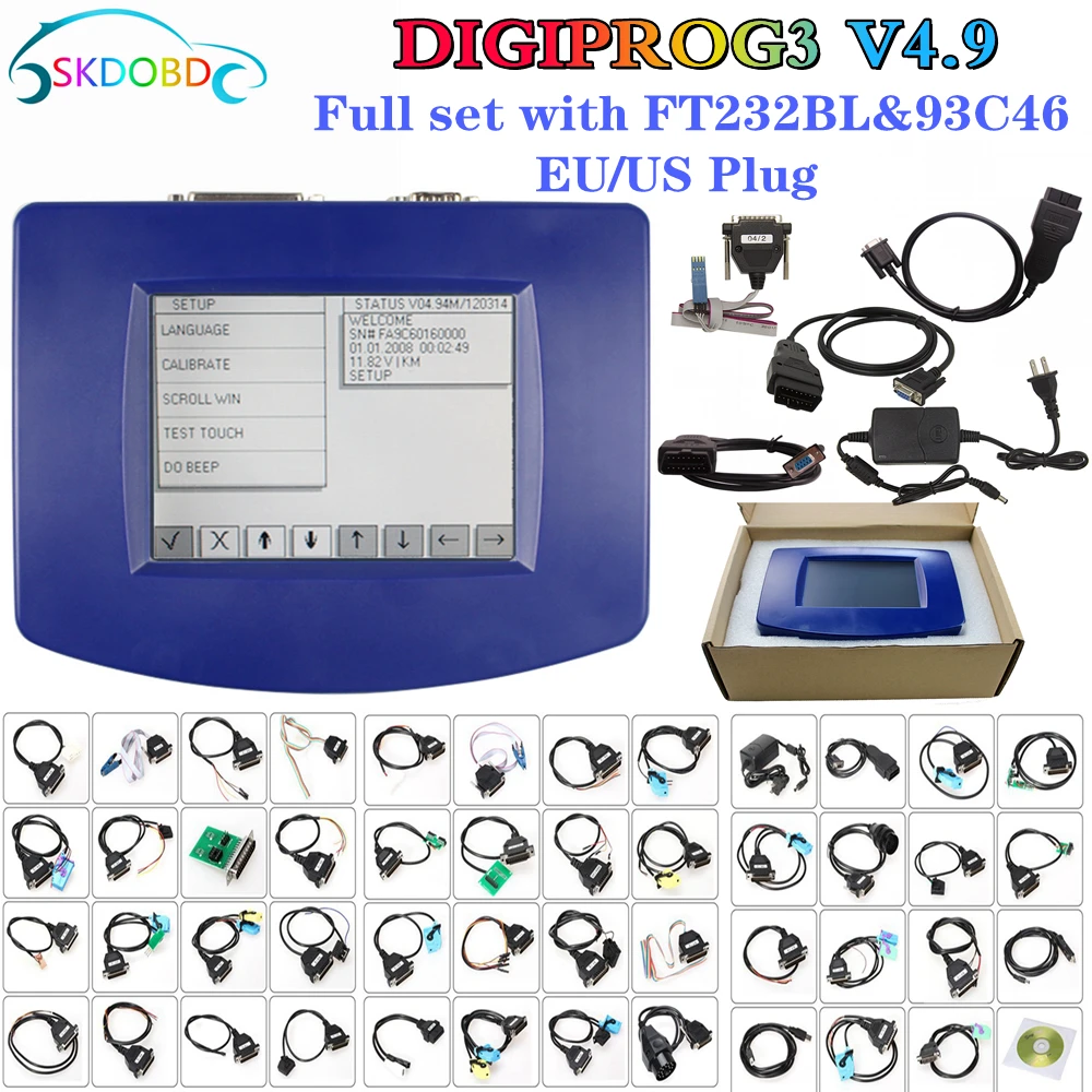 Полный комплект программатора Digiprog3 Digiprog 3 V4.94, программатор DigiprogIII FTDI, инструмент для пробега многих автомобилей с вилкой Стандарта ЕС/США
Полный комплект программатора Digiprog3 Digiprog 3 V4.94, программатор DigiprogIII FTDI, инструмент для пробега многих автомобилей с вилкой Стандарта ЕС/США