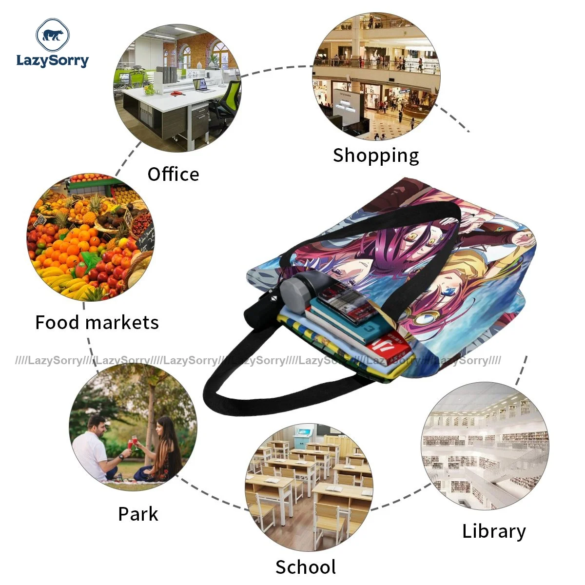 No Game No Life Shopping Bag Business Student Handbag Fashion Retro Polyester Bags
No Game No Life Shopping Bag Business Student Handbag Fashion Retro Polyester Bags