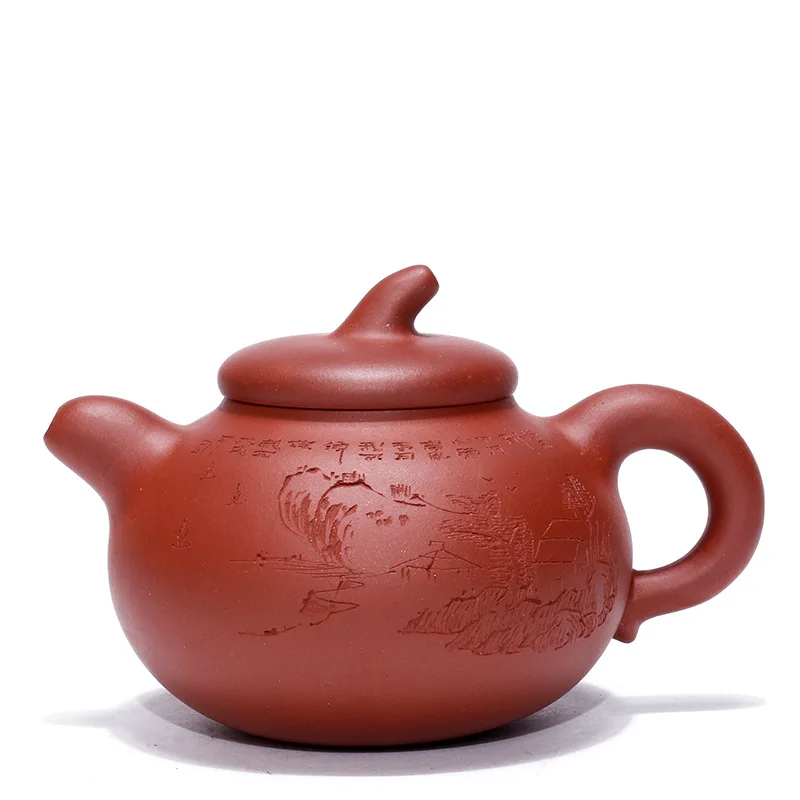 Yixing teapot master hand carved cement eggplant section purple clay teapot gift goods
Yixing teapot master hand carved cement eggplant section purple clay teapot gift goods