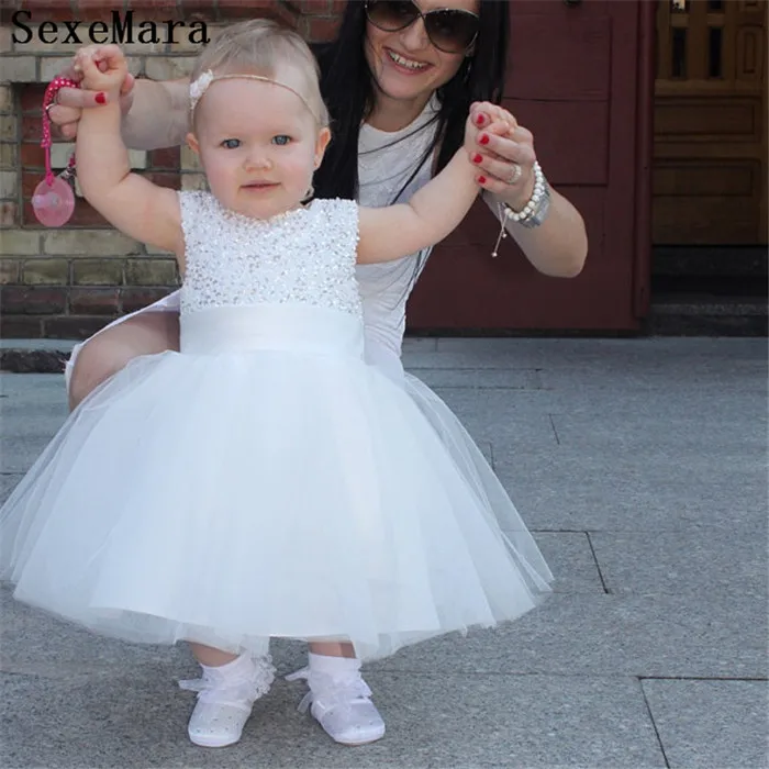 

Cute Baby Christening Dress Glittler Sequins Tutu Princess 1st Birthday Party Dress Size 9m 12m 18m 24m