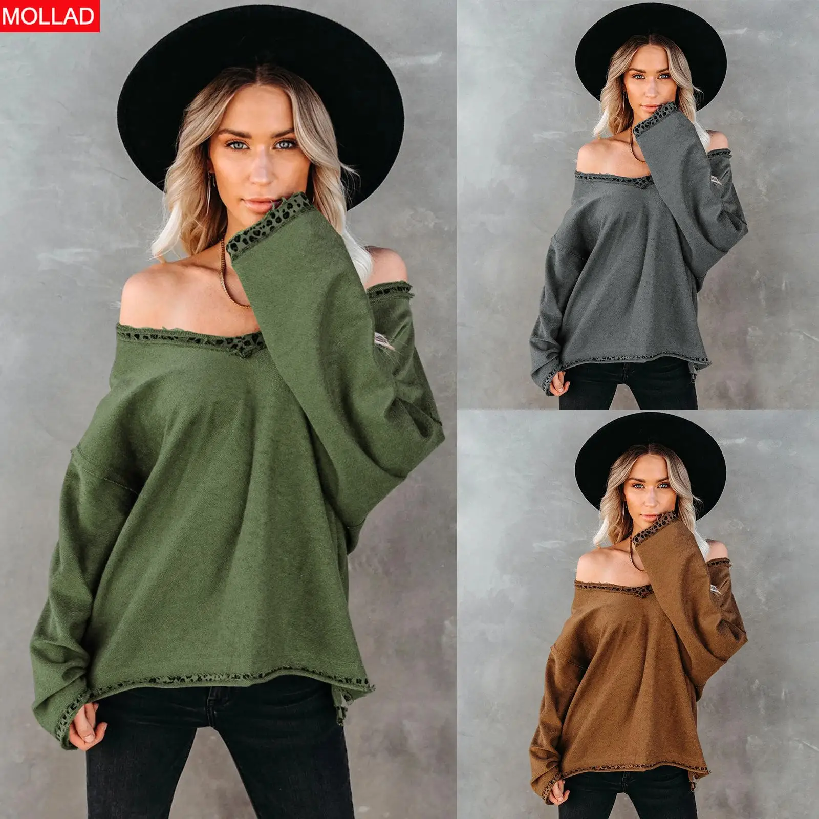 Hot Long-Sleeved T-shirt Female Autumn and Winter Women's Clothing 2021 V-neck Sexy off-the-Shoulder Top Female
Hot Long-Sleeved T-shirt Female Autumn and Winter Women's Clothing 2021 V-neck Sexy off-the-Shoulder Top Female