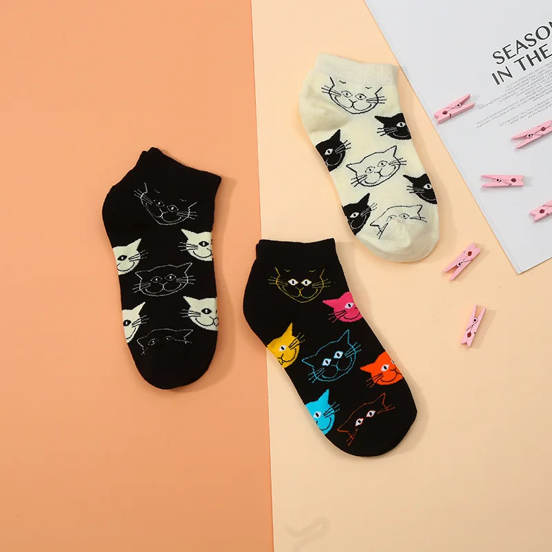 Colorful animal cute cat Invisible Short Woman Sweat summer comfortable cotton girl women's man boat socks ankle low female
Colorful animal cute cat Invisible Short Woman Sweat summer comfortable cotton girl women's man boat socks ankle low female