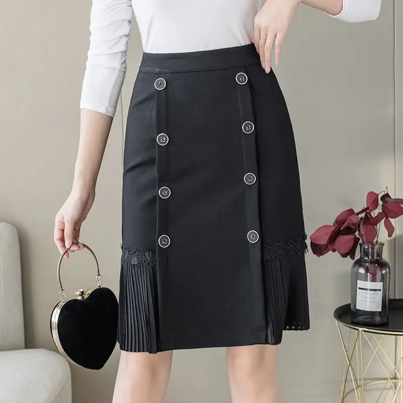 Fashion Office Lady Skirts Buttons Elegant Knee-Length Pencil Skirt Women High Waist Mesh Patchwork Female Skirts Plus Size 5xl
Fashion Office Lady Skirts Buttons Elegant Knee-Length Pencil Skirt Women High Waist Mesh Patchwork Female Skirts Plus Size 5xl