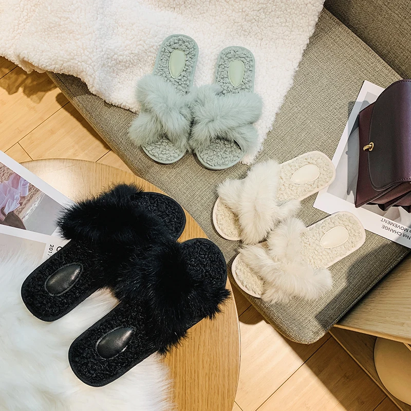 Winter Flat Cross soft Fluffy Faux Fur Home Slipper Woman Shoes Open Toe House Shoes Fashion Slides Flip Flop Solid Slipper 2020
Winter Flat Cross soft Fluffy Faux Fur Home Slipper Woman Shoes Open Toe House Shoes Fashion Slides Flip Flop Solid Slipper 2020