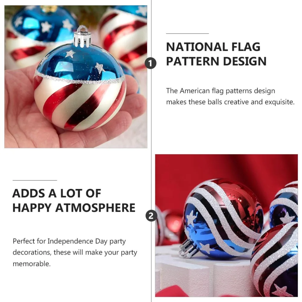 16pcs 6cm Hanging Balls Independence Day Decors Party Hanging Ornaments 
16pcs 6cm Hanging Balls Independence Day Decors Party Hanging Ornaments
