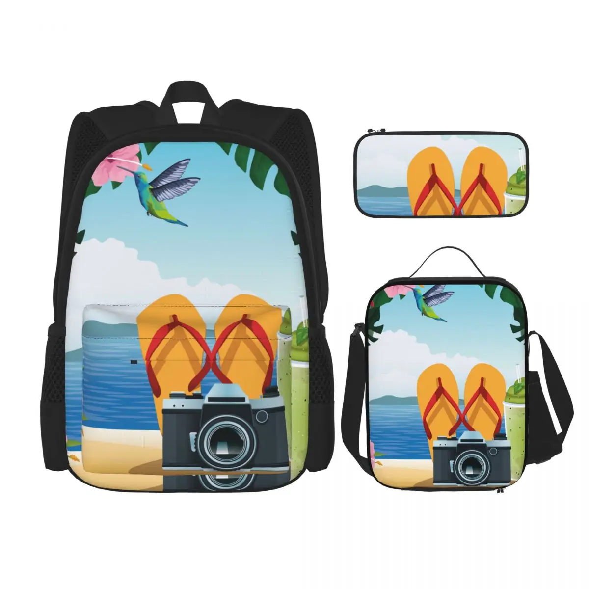 Summer Beach Cartoon Style School Bag Set for Teenagers Girls Boys Student Travel Book Bag Kids Mochila 
Summer Beach Cartoon Style School Bag Set for Teenagers Girls Boys Student Travel Book Bag Kids Mochila