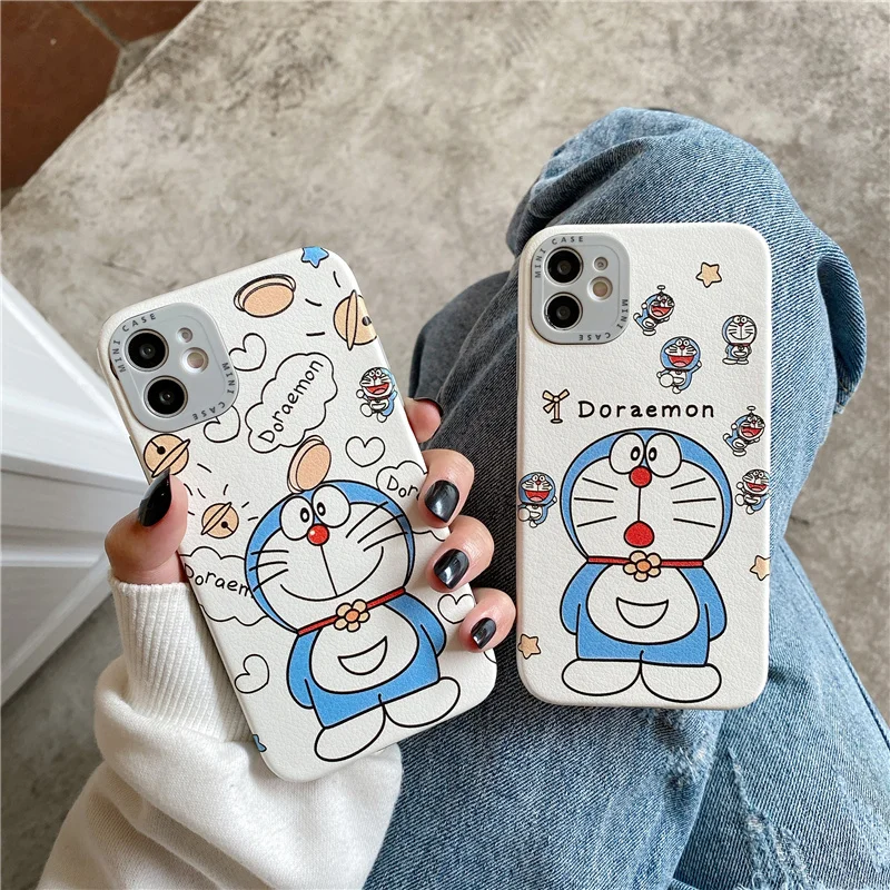 

Doraemon cute cartoon embossed girl phone cover for iPhone12mini/12promax/11pro/7/8/se2/xr/xs/xsmax/8plus/7p couple phone case