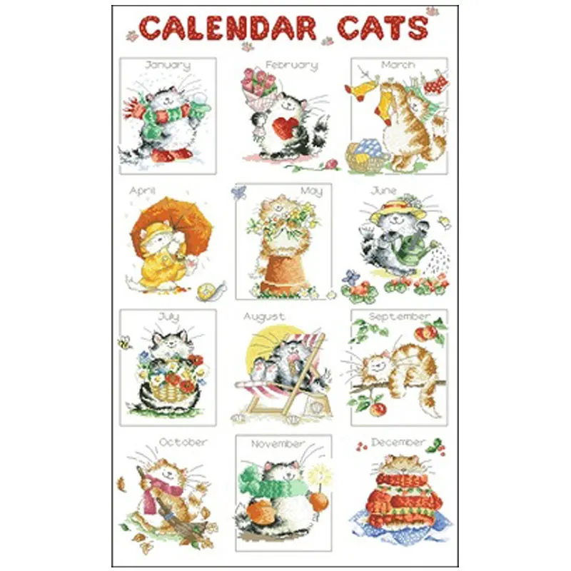 December cat patterns counted 11CT 14CT 18CT Cross Stitch Sets DIY Cross-stitch Kits Embroidery Needlework
December cat patterns counted 11CT 14CT 18CT Cross Stitch Sets DIY Cross-stitch Kits Embroidery Needlework