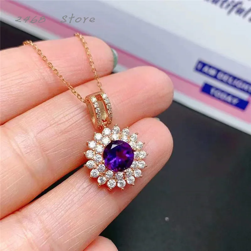 New style 925 silver inlaid and optimized amethyst pendant, women's pendant, exquisite and gorgeous, bright in color
New style 925 silver inlaid and optimized amethyst pendant, women's pendant, exquisite and gorgeous, bright in color