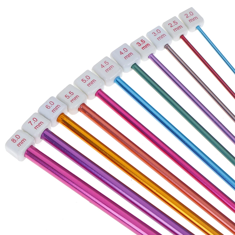 11 шт./компл. набор крючков для вязания крючком разные цвета Tunisian Afghan алюминиевые