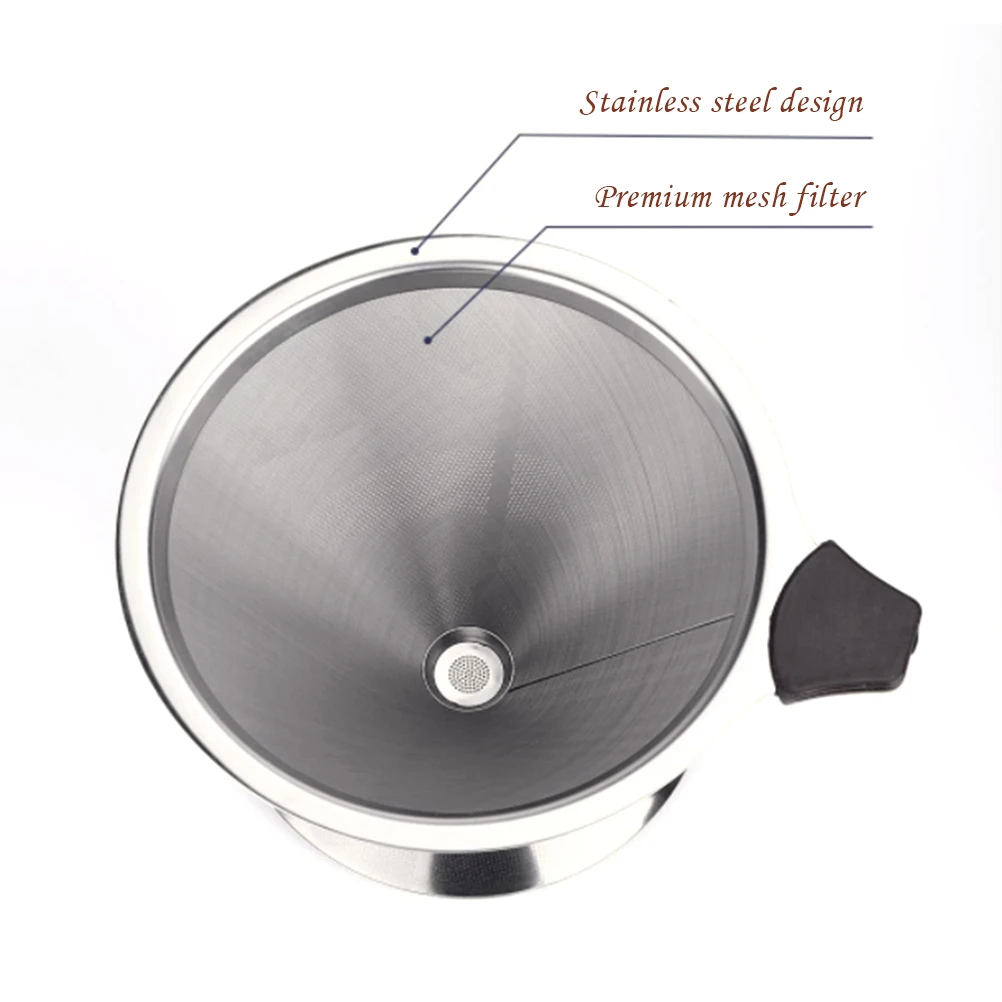Pour Over Coffee Dripper Stainless Steel Coffee Filter Removable Dripper with Stand Reusable Cone Dripper Cup Stand and Brush
Pour Over Coffee Dripper Stainless Steel Coffee Filter Removable Dripper with Stand Reusable Cone Dripper Cup Stand and Brush