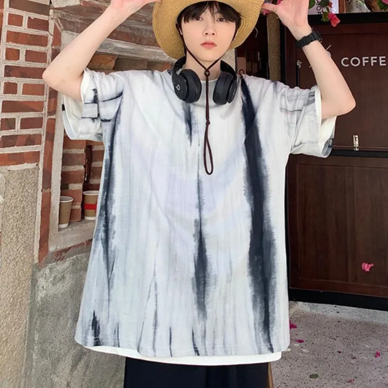 O-neck Cotton Men's T-shirt Men's Korean Fashion Loose Casual T-shirt Men Harajuku Streetwear Tie-dye Short-sleeved T-shirt Men
O-neck Cotton Men's T-shirt Men's Korean Fashion Loose Casual T-shirt Men Harajuku Streetwear Tie-dye Short-sleeved T-shirt Men