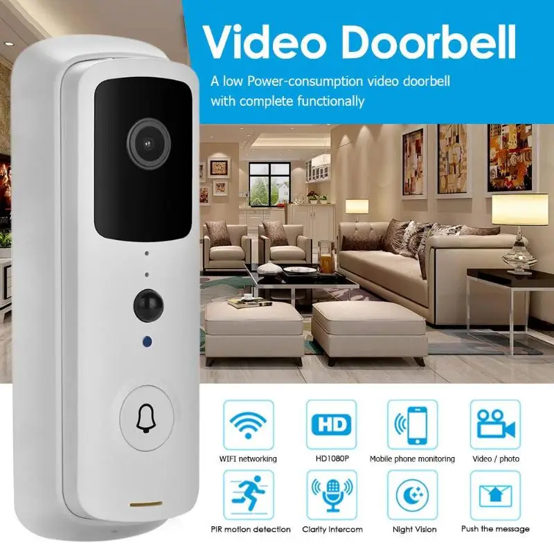 V30 1080P HD Video Doorbell Camera Smart Home Wireless Wifi Night Vision Door Bell IR Alarm Real-Time Monitor Security Camera
V30 1080P HD Video Doorbell Camera Smart Home Wireless Wifi Night Vision Door Bell IR Alarm Real-Time Monitor Security Camera