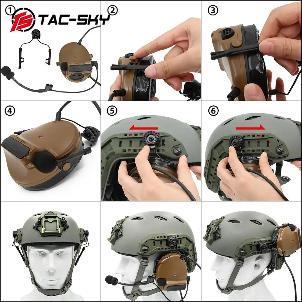TAC-SKY Тактический Кронштейн ARC Track адаптер Comtac кронштейн для COMTAC I II III IV