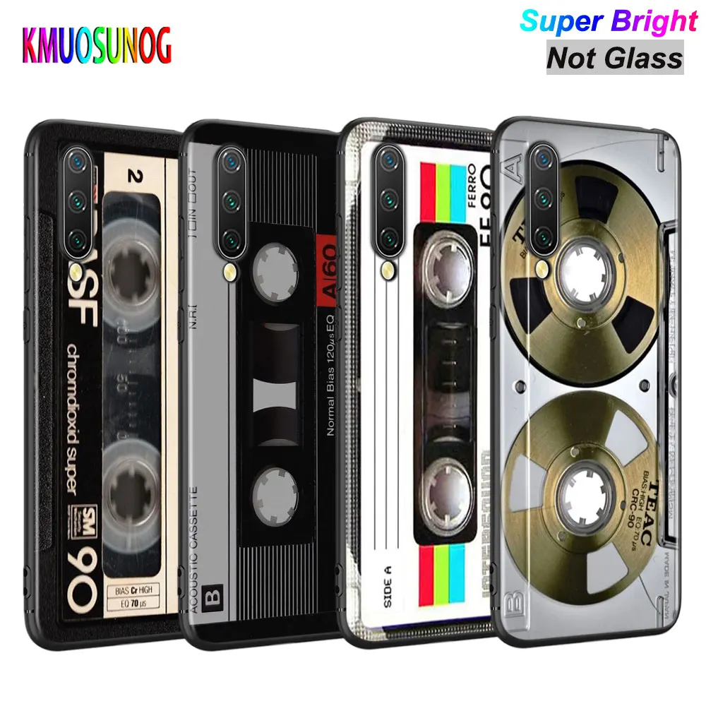 

Black Silicone Cover Classical Old Cassette tape for Xiaomi Mi A3 A2 A1 5X 6X 6 8 Lite 9 9SE CC9 F1 9T 9TPro Play Phone Case