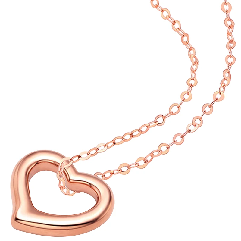 

Ожерелье из розового золота 18 карат, женское ожерелье с подвеской AU750 золотое ожерелье-сердце