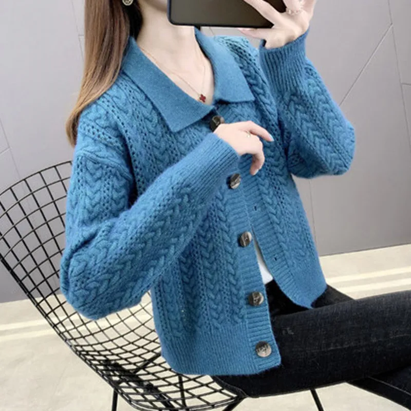 Women Knitted Sweater Cardigan Spring Autumn Long Sleeve Femme New Loose Short Knitwear Sweaters Casual Ladies Tops G1615
Women Knitted Sweater Cardigan Spring Autumn Long Sleeve Femme New Loose Short Knitwear Sweaters Casual Ladies Tops G1615