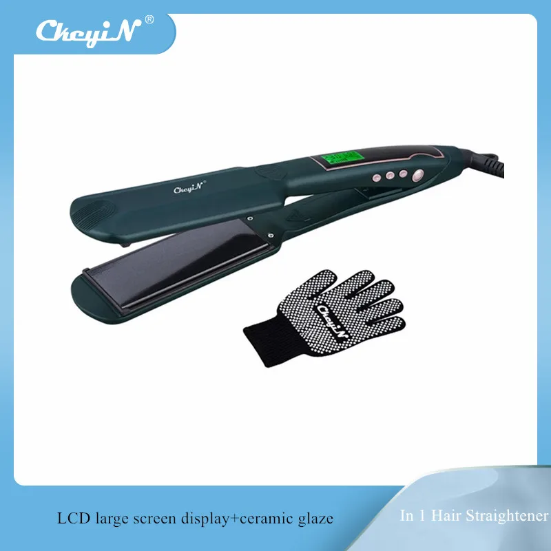 

CkeyiN 2 в 1 выпрямитель для волос ЖК-дисплей плоский щипцы для завивки палочка для выпрямления утюга контроль температуры утюжок для волос сал...