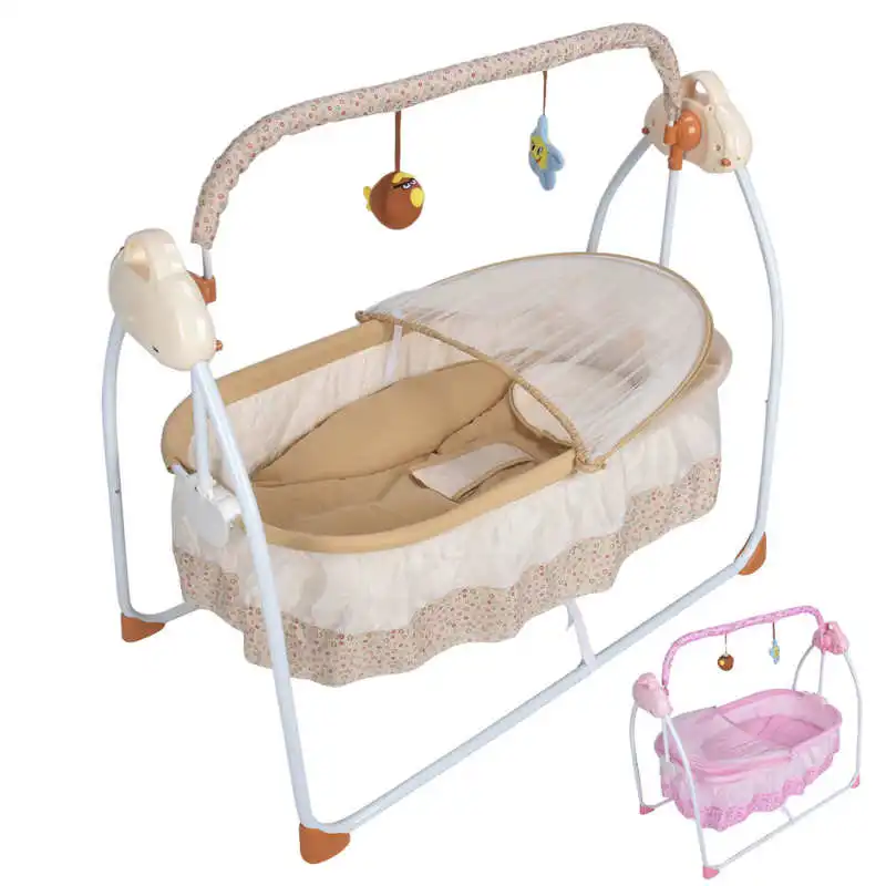

Smart Elektrische Baby Wieg Schommelstoel Wipstoeltje Pasgeboren Kalm Bed Bluetooth Met Afstandsbediening & Klamboe