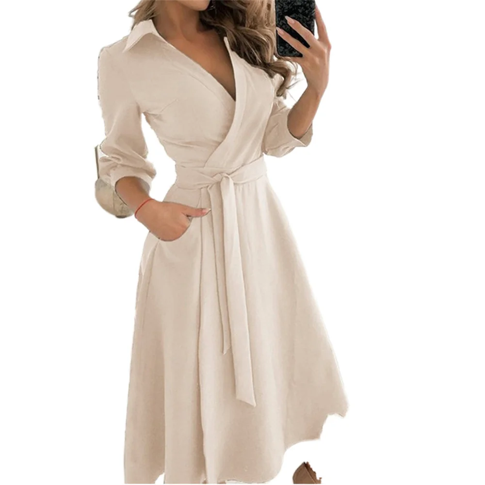 Autumn Fashion Elegant Pocket Shirt Dress for Women Sexy Bandage Bodycon Half Sleeve Cocktail Party Midi Dress Office Lady Dress
Autumn Fashion Elegant Pocket Shirt Dress for Women Sexy Bandage Bodycon Half Sleeve Cocktail Party Midi Dress Office Lady Dress