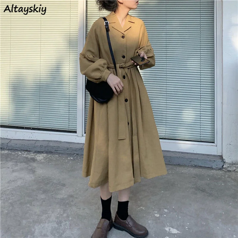 Solid Trench Women Streetwear All-match Fashion Chic A-line Harajuku Korean Style Long Coat Woman Elegant Windbreaker Vintage
Solid Trench Women Streetwear All-match Fashion Chic A-line Harajuku Korean Style Long Coat Woman Elegant Windbreaker Vintage