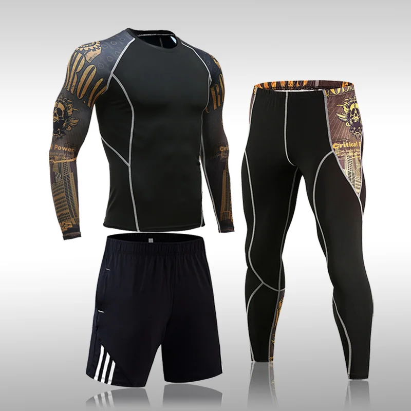 3 Pcs/Set Men's Tracksuit Gym Fitness Compression Sports Suit Clothes Running Jogging Sport Wear Exercise Workout Tights 
3 Pcs/Set Men's Tracksuit Gym Fitness Compression Sports Suit Clothes Running Jogging Sport Wear Exercise Workout Tights