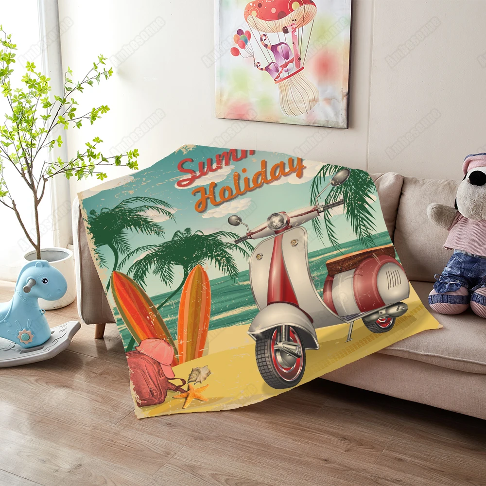 Drop shipping Summer holidays poster Sherpa Blanket scooter and surfboards Furry Blanket Custom Blanket Colorful Fluffy Blankets
Drop shipping Summer holidays poster Sherpa Blanket scooter and surfboards Furry Blanket Custom Blanket Colorful Fluffy Blankets