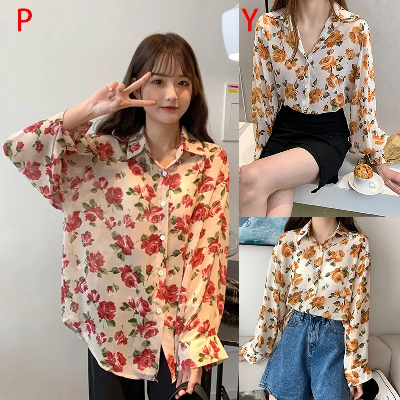 Summer Shirt Women Fashion Loose Sense Long Sleeve Turn-down Collar Floral Chiffon Shirt
Summer Shirt Women Fashion Loose Sense Long Sleeve Turn-down Collar Floral Chiffon Shirt