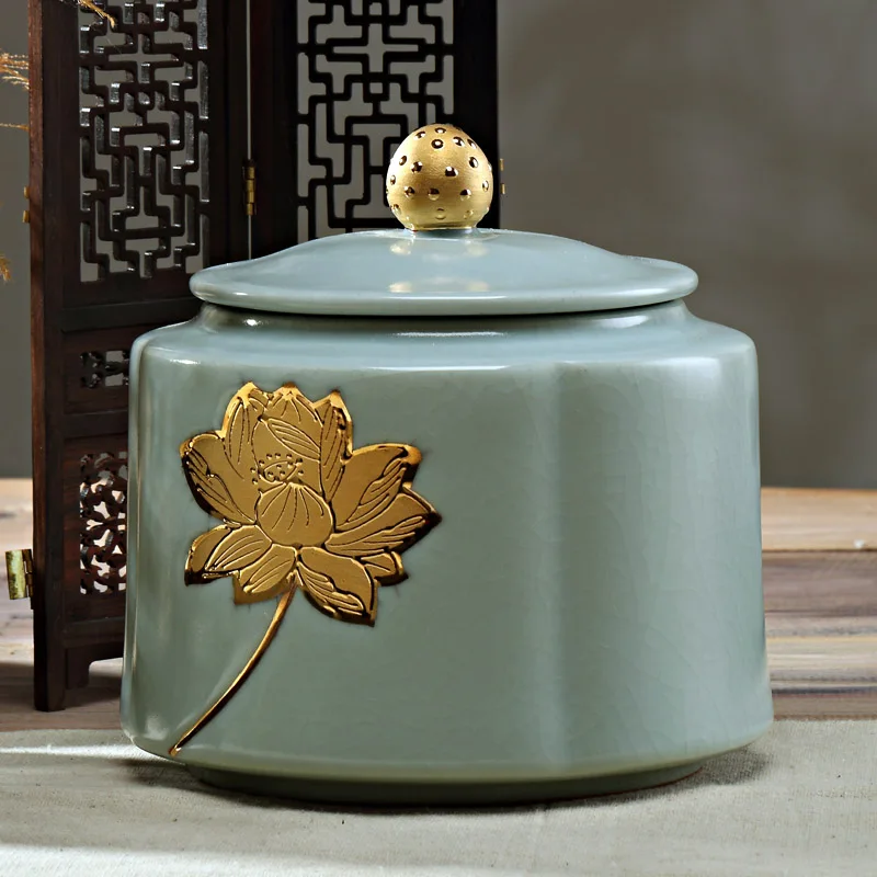 Jade Ceramic Tea Caddies Handmade Seal Round Storage Box Sugar Container Tea Caddies Packaging Caja Para Te Home Garden DG50TC
Jade Ceramic Tea Caddies Handmade Seal Round Storage Box Sugar Container Tea Caddies Packaging Caja Para Te Home Garden DG50TC