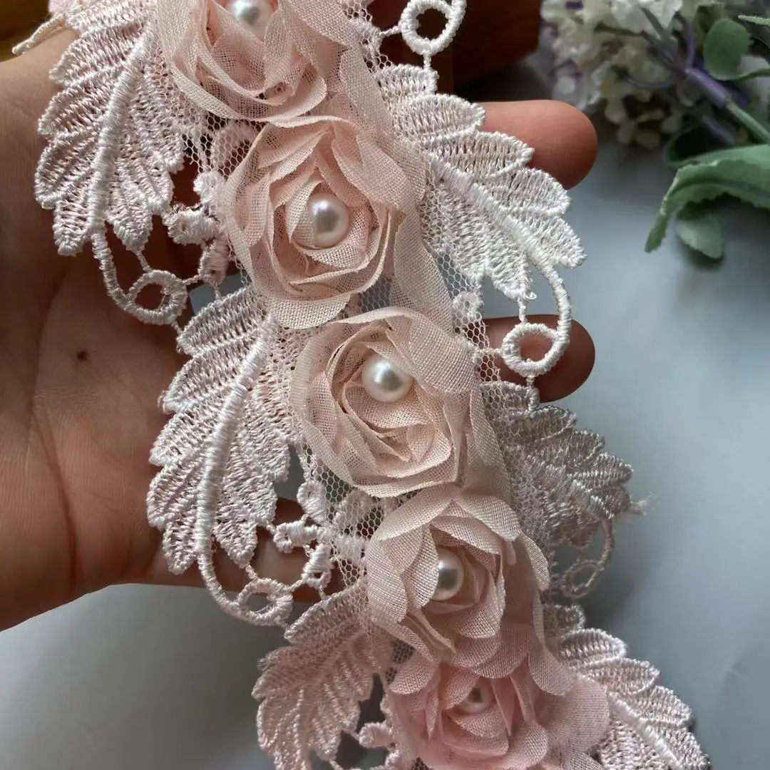 2 Yard Pink Pearl Soluble Flower Embroidered Lace Trim Ribbon Floral Applique Fabric Handmade Wedding Dress Sewing Craft New
2 Yard Pink Pearl Soluble Flower Embroidered Lace Trim Ribbon Floral Applique Fabric Handmade Wedding Dress Sewing Craft New