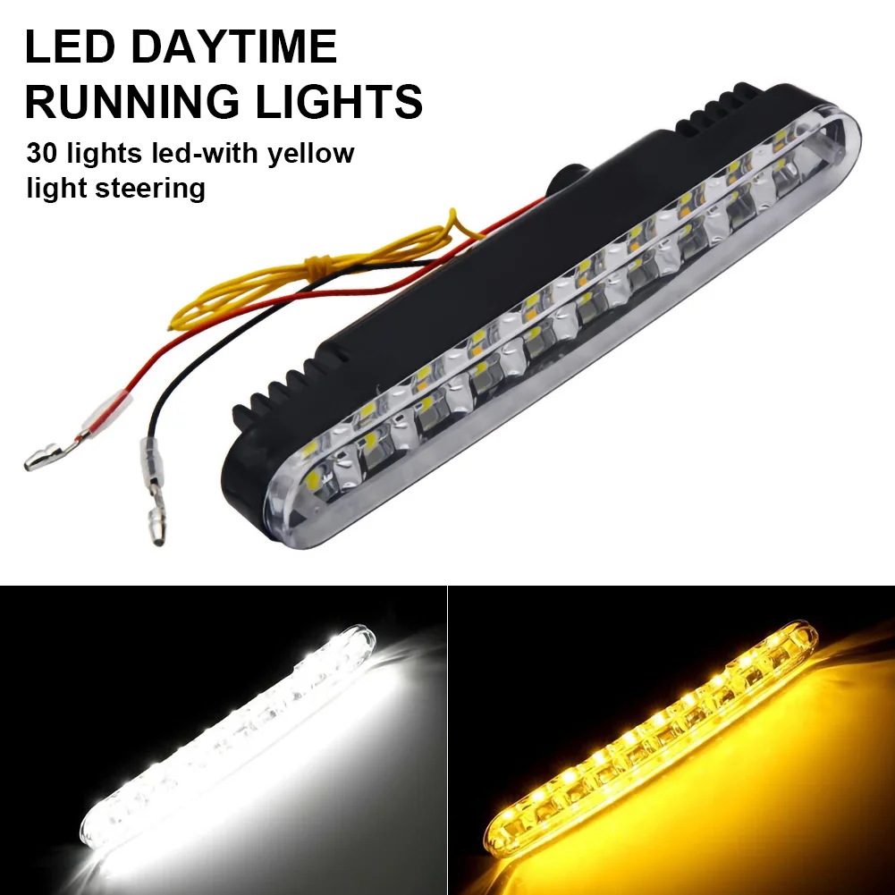 2Pcs/Set Car SUV Trucks 12V 30 LED Daytime Running Light Driving Lamp 6000K White DRL Amber Turn Signal Fog Lamp Bright Strip
2Pcs/Set Car SUV Trucks 12V 30 LED Daytime Running Light Driving Lamp 6000K White DRL Amber Turn Signal Fog Lamp Bright Strip