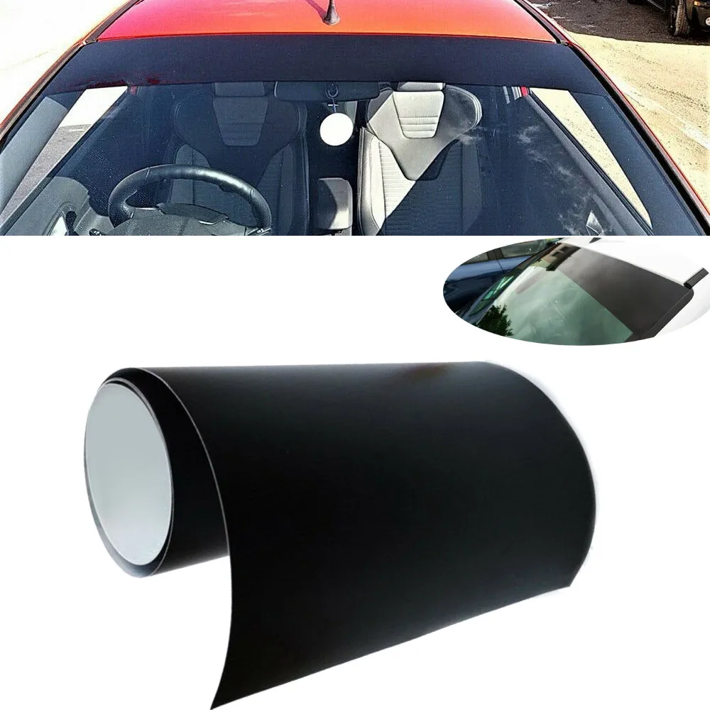 

1 Roll Car Gloss Black Sun Strip Stickers Universal Auto Van Windscreen Sunstrip 140 X 20CM/55 X 8" Accessories