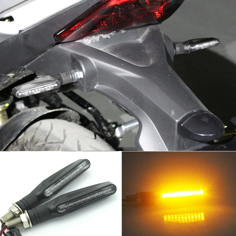 

4PCS Universal LED Motorcycle Turn Signal Lights Indicator Amber Flasher for YAMAHA mt 07 R6 YBR 125 TMAX 530 drag star 650 xvs