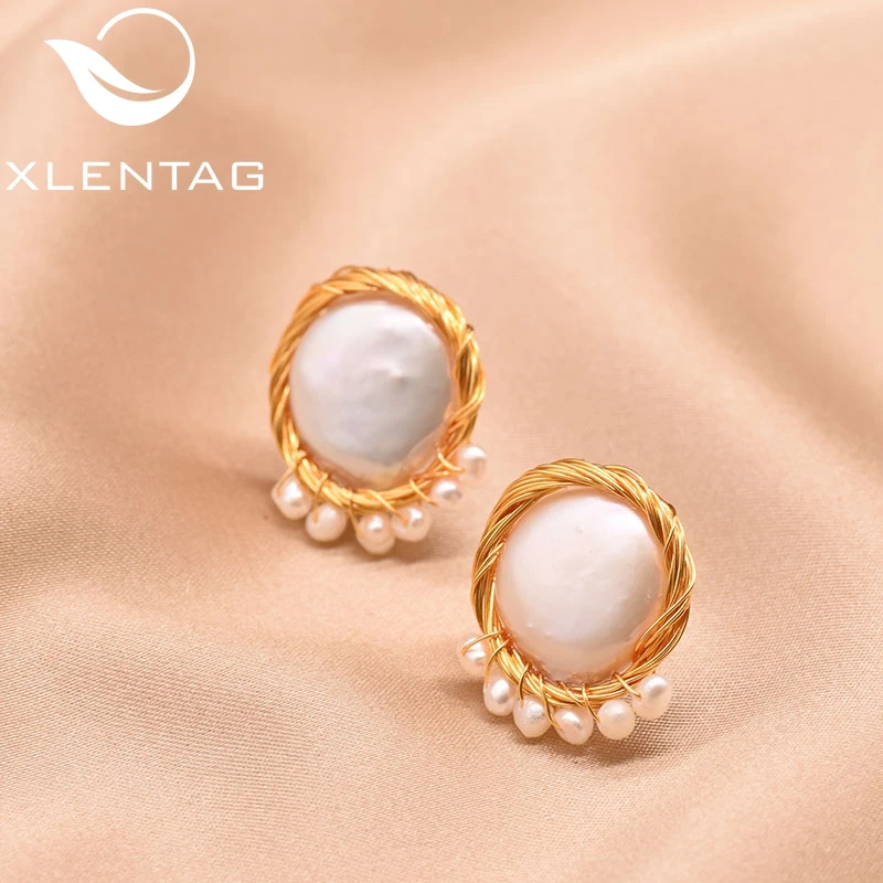 Xlentag Original Natural Baroque Flat Freshwater Pearl Earrings Women Birthday Party Exquisite Fashion Gift Jewelry GE0646
Xlentag Original Natural Baroque Flat Freshwater Pearl Earrings Women Birthday Party Exquisite Fashion Gift Jewelry GE0646