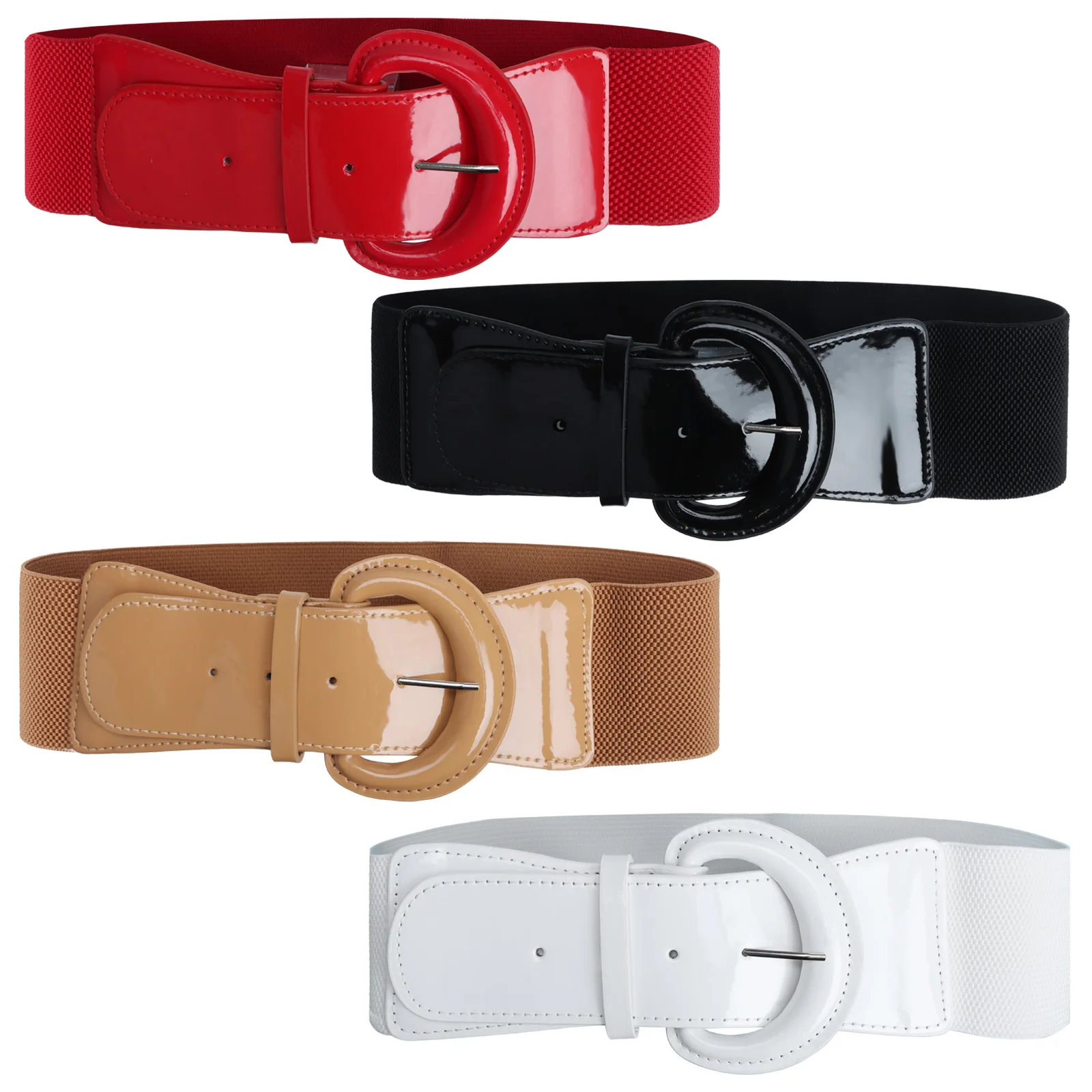 4PCS Women Buckle Wide Stretchy Belt Solid Color Fashion Vintage Elastic Female Waist Cinch Girls Cummerbund Lady Accessor
4PCS Women Buckle Wide Stretchy Belt Solid Color Fashion Vintage Elastic Female Waist Cinch Girls Cummerbund Lady Accessor