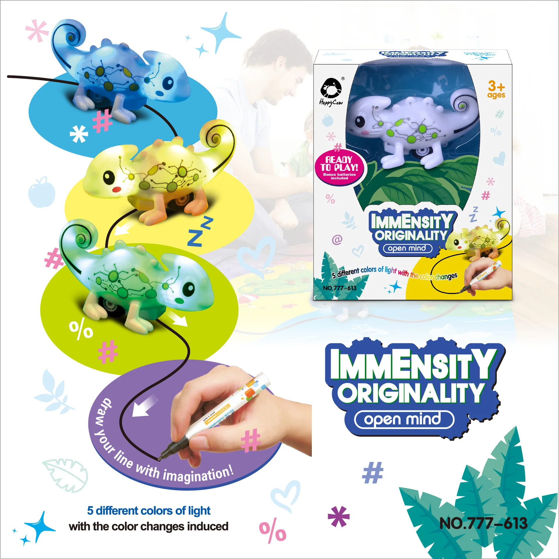 Children's Toys Loose Thread Induction Chameleon with Pen Toy Early Education and Wisdom Toy Line Follow the Music Lights
Children's Toys Loose Thread Induction Chameleon with Pen Toy Early Education and Wisdom Toy Line Follow the Music Lights