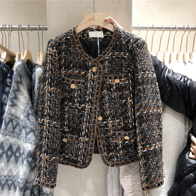 Spring Autumn Jacket Women's Haute Couture Short High-Quality Tops Ladies Self-cultivation Single-breasted Plaid Luxury Clothing
Spring Autumn Jacket Women's Haute Couture Short High-Quality Tops Ladies Self-cultivation Single-breasted Plaid Luxury Clothing